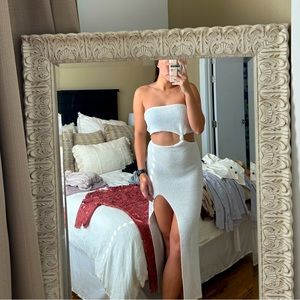 Beginning boutique white knit dress/two piece